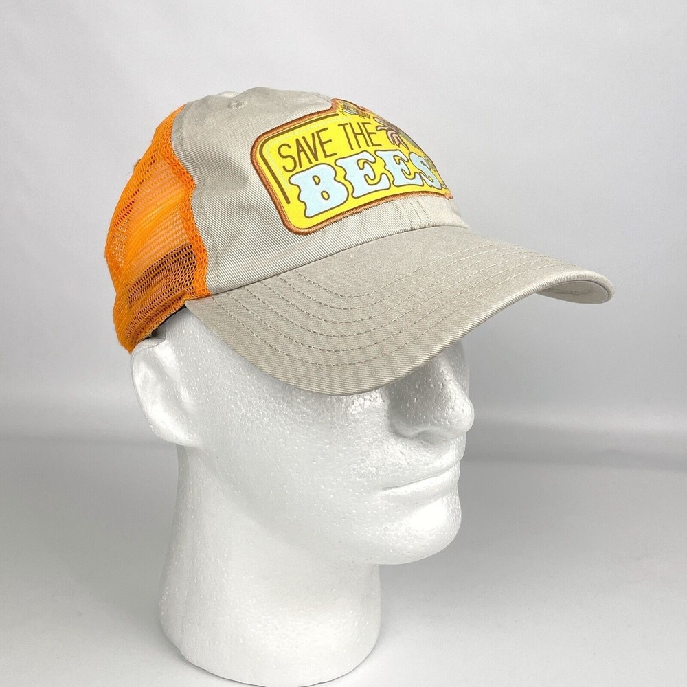 Smithsonian Women’s Save The Bees Orange/Tan Strap Back Adjustable Hat Cap OSFM